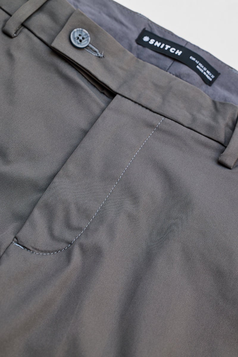 SNITCH Grey Slim Fit Chinos - Image 2